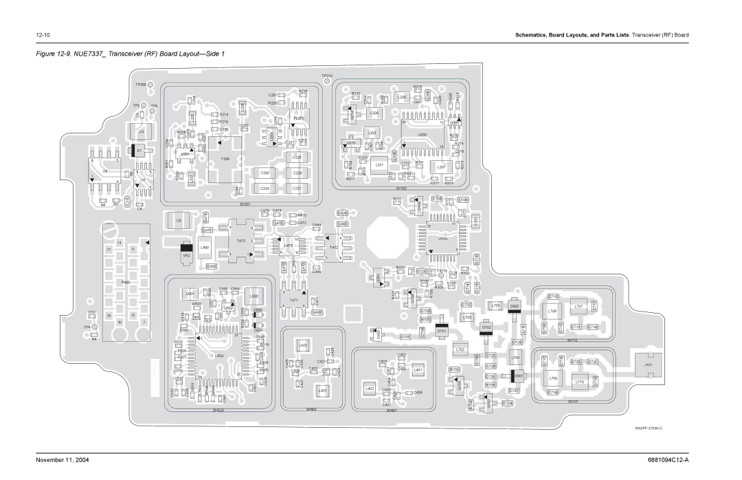 Motorola SSETM 5000 service manual NUE7337 Transceiver RF Board Layout-Side 