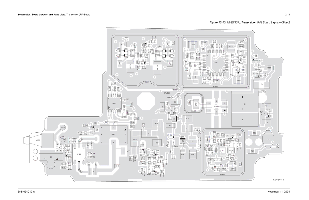 Motorola SSETM 5000 service manual NUE7337 Transceiver RF Board Layout-Side 