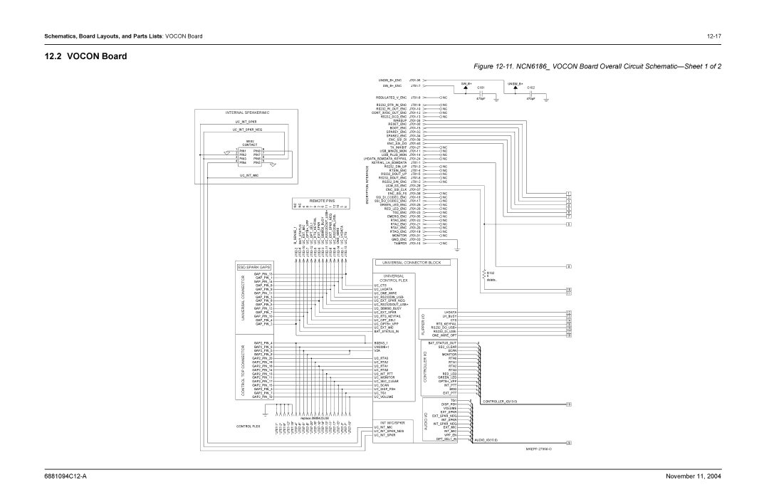 Motorola SSETM 5000 service manual Schematics, Board Layouts, and Parts Lists Vocon Board 