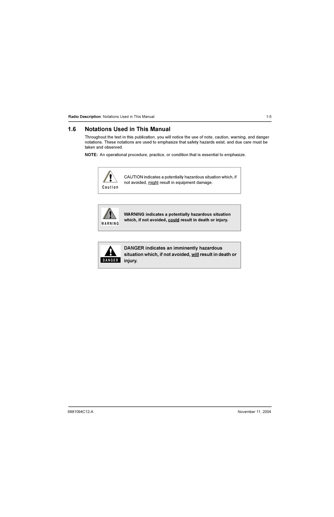 Motorola SSETM 5000 service manual Notations Used in This Manual, Injury 