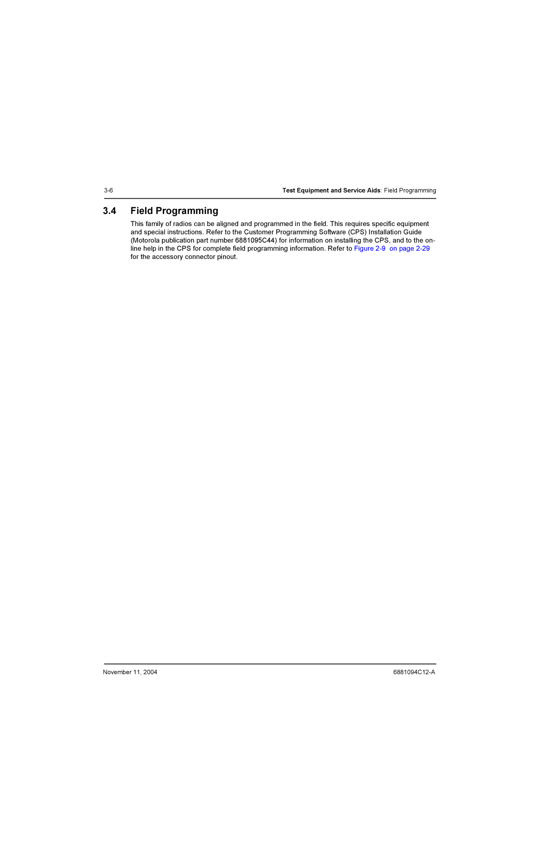 Motorola SSETM 5000 service manual Field Programming 