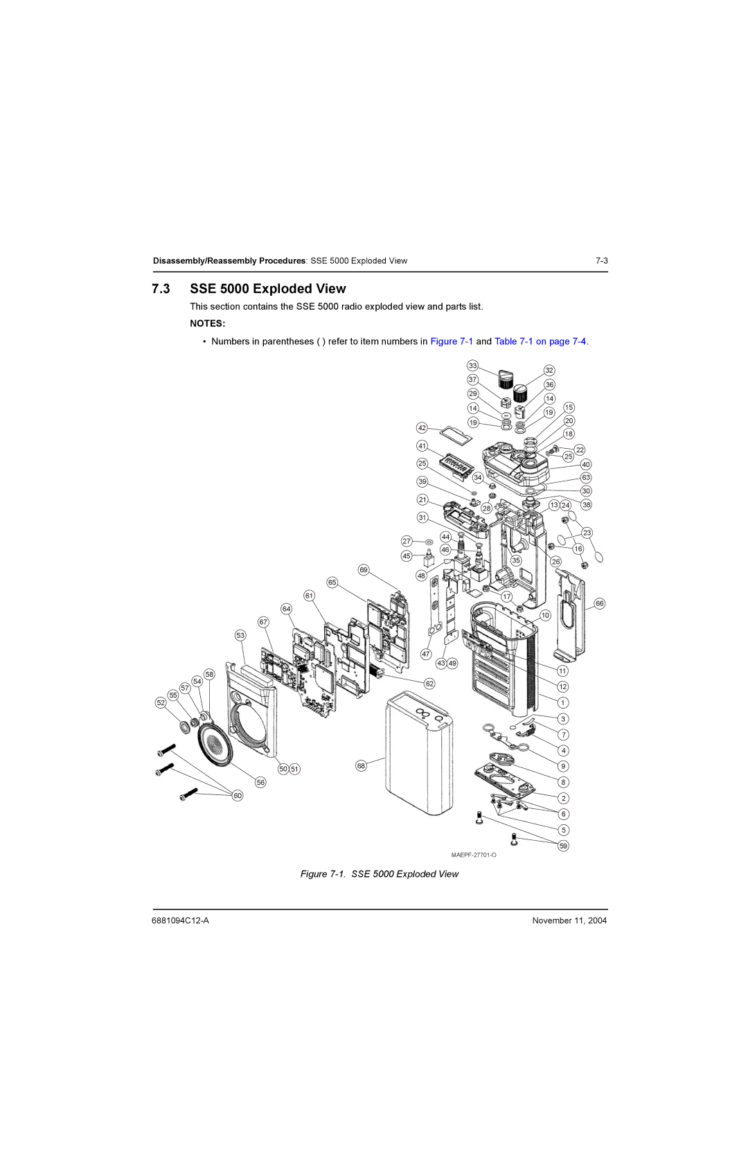 Motorola SSETM 5000 service manual SSE 5000 Exploded View 