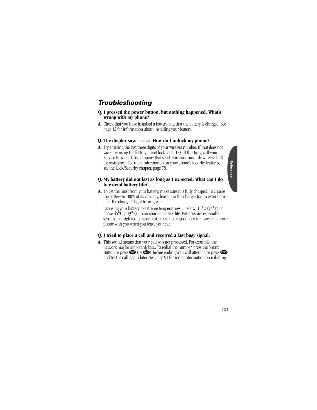 Motorola ST7762 specifications Troubleshooting, 101 