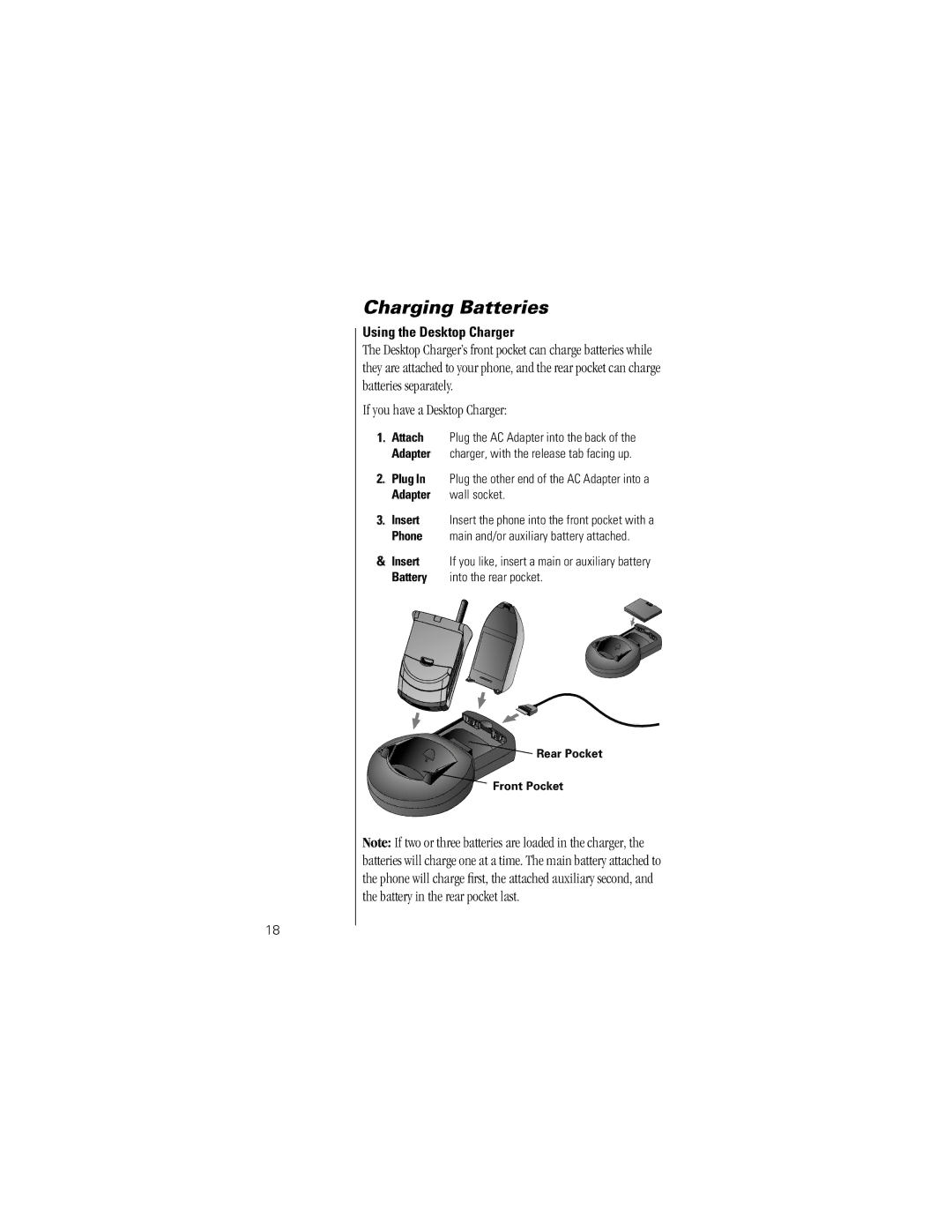 Motorola ST7762 specifications Using the Desktop Charger, Plug In Plug the other end of the AC Adapter into a 