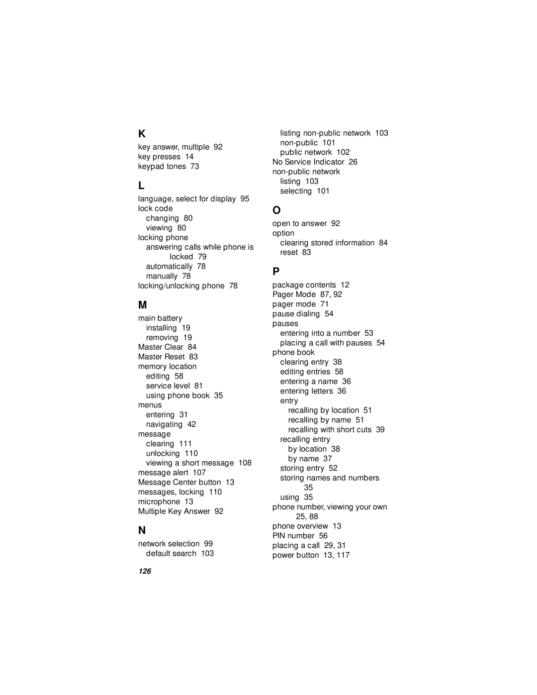 Motorola StarTAC specifications 126 