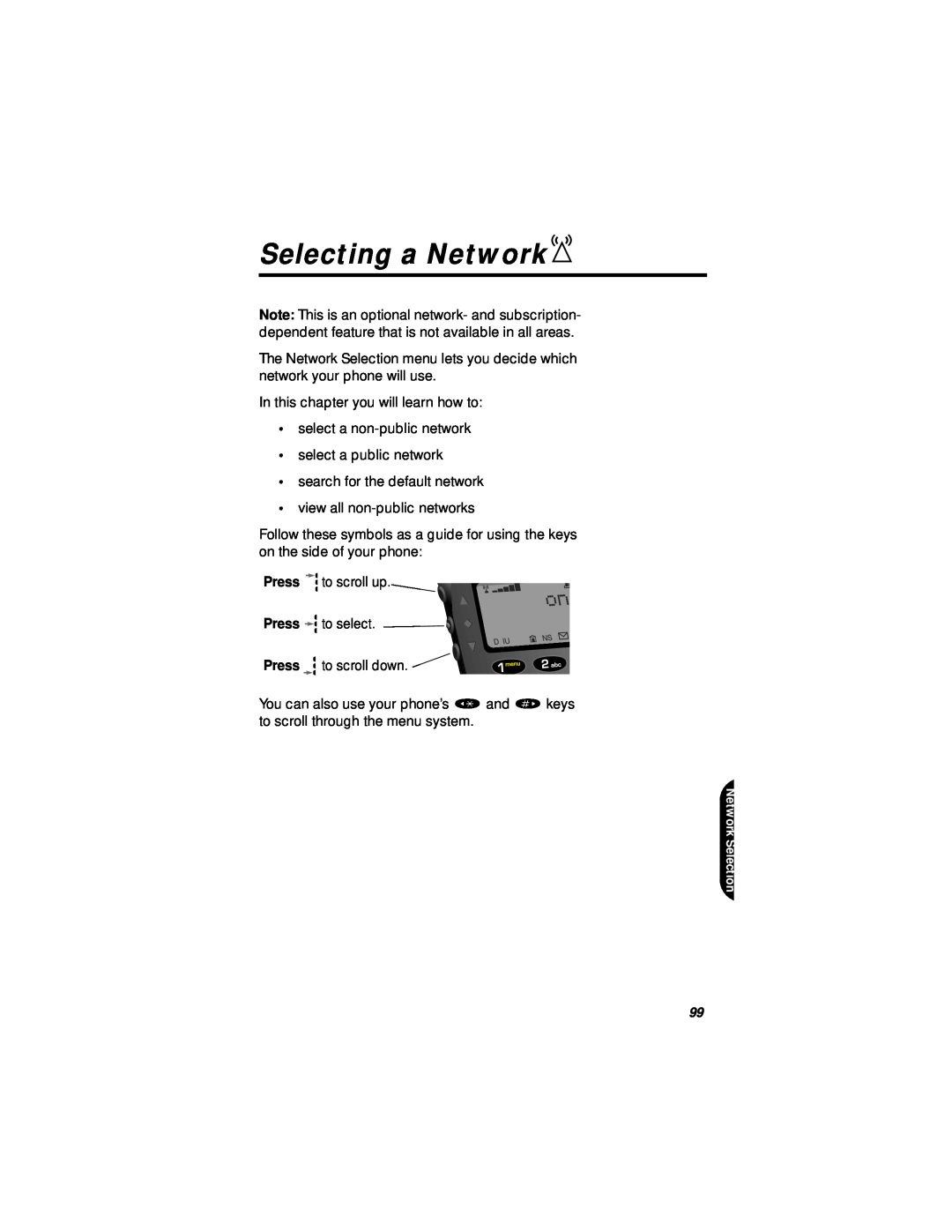 Motorola StarTAC specifications Selecting a Network, Network Selection 