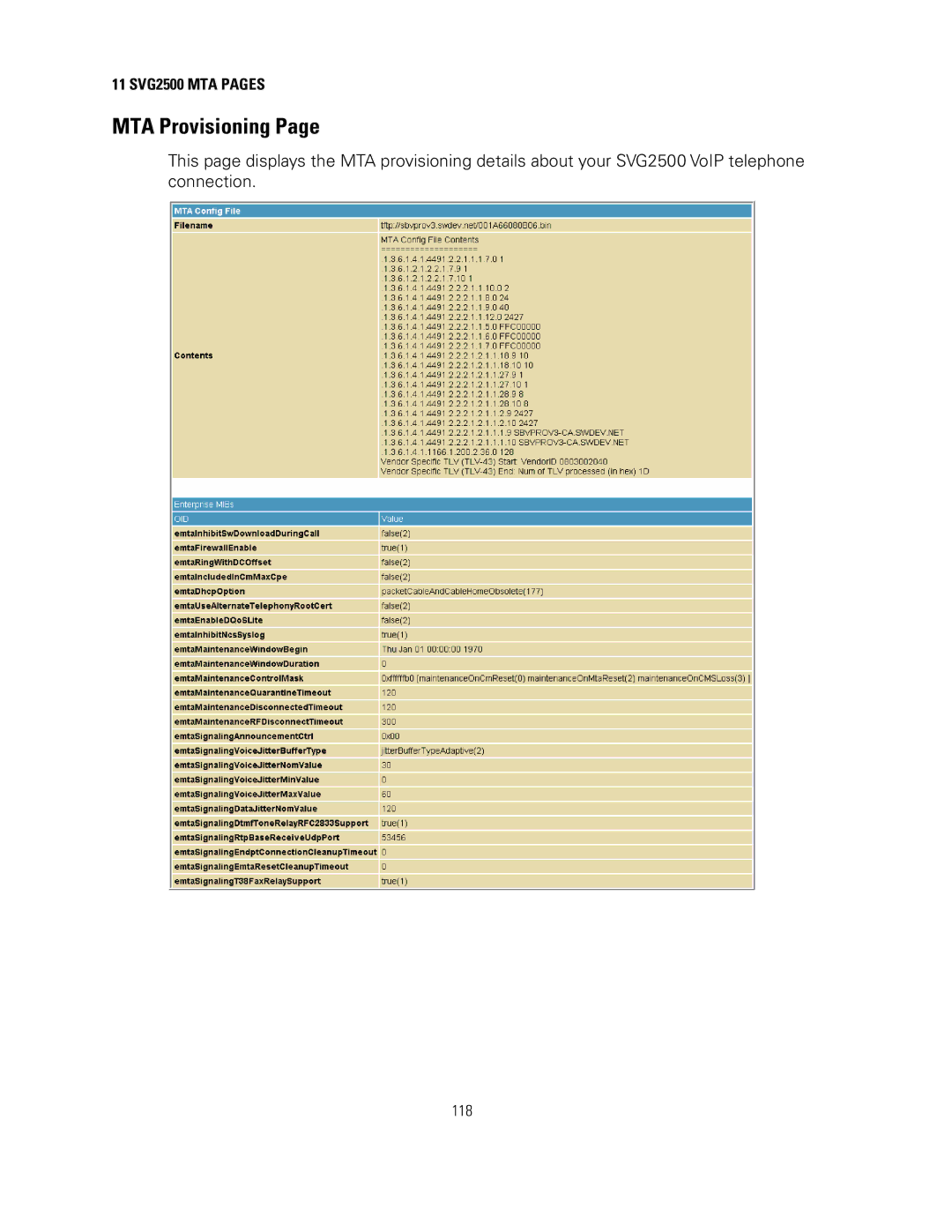 Motorola SVG2500 manual MTA Provisioning 