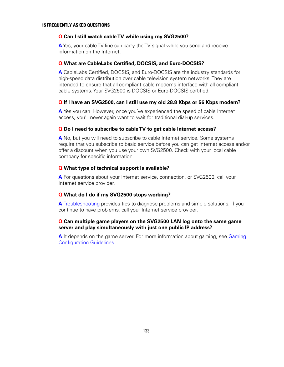 Motorola Can I still watch cable TV while using my SVG2500?, What are CableLabs Certified, DOCSIS, and Euro-DOCSIS? 