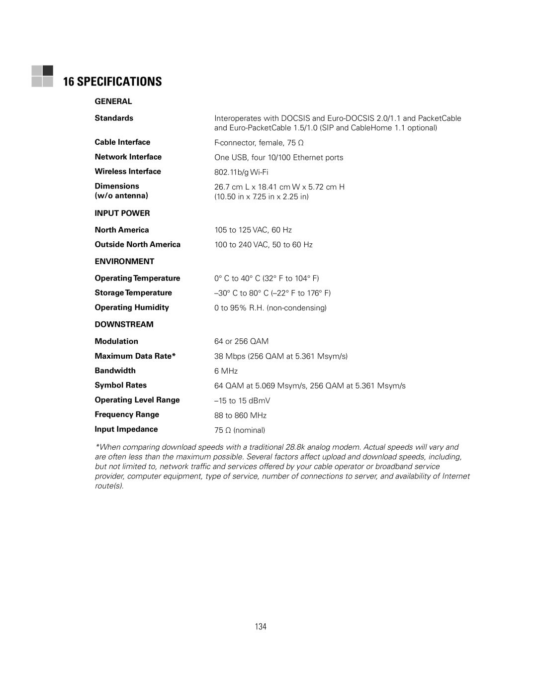 Motorola SVG2500 manual Specifications, North America Outside North America 