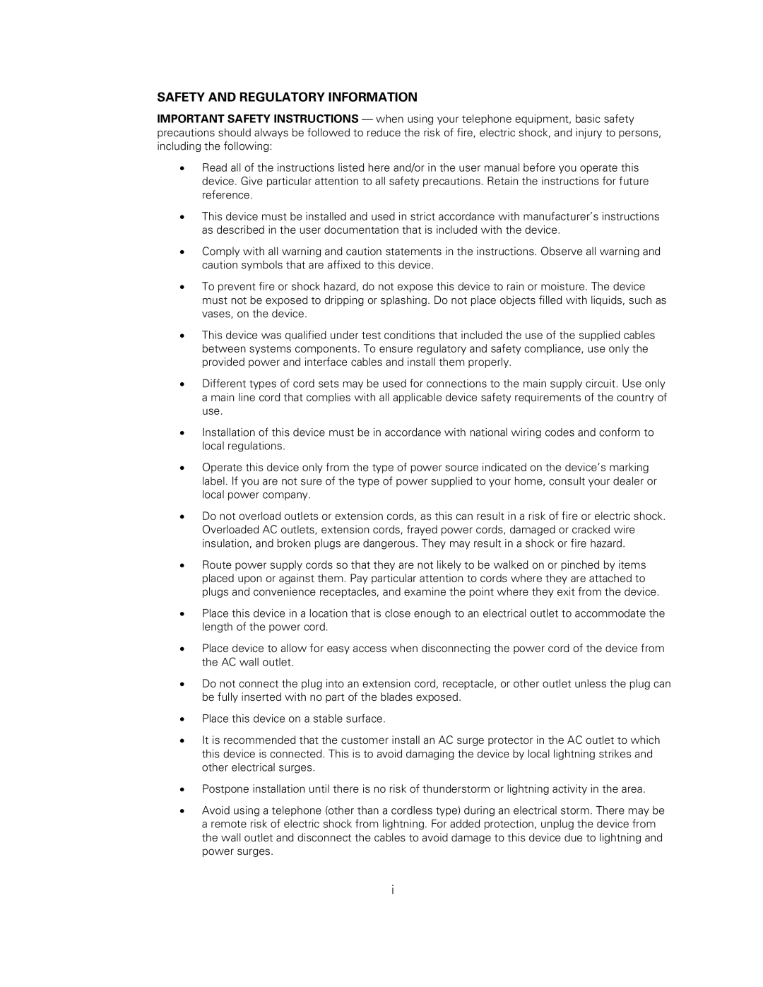 Motorola SVG2500 manual Safety and Regulatory Information 