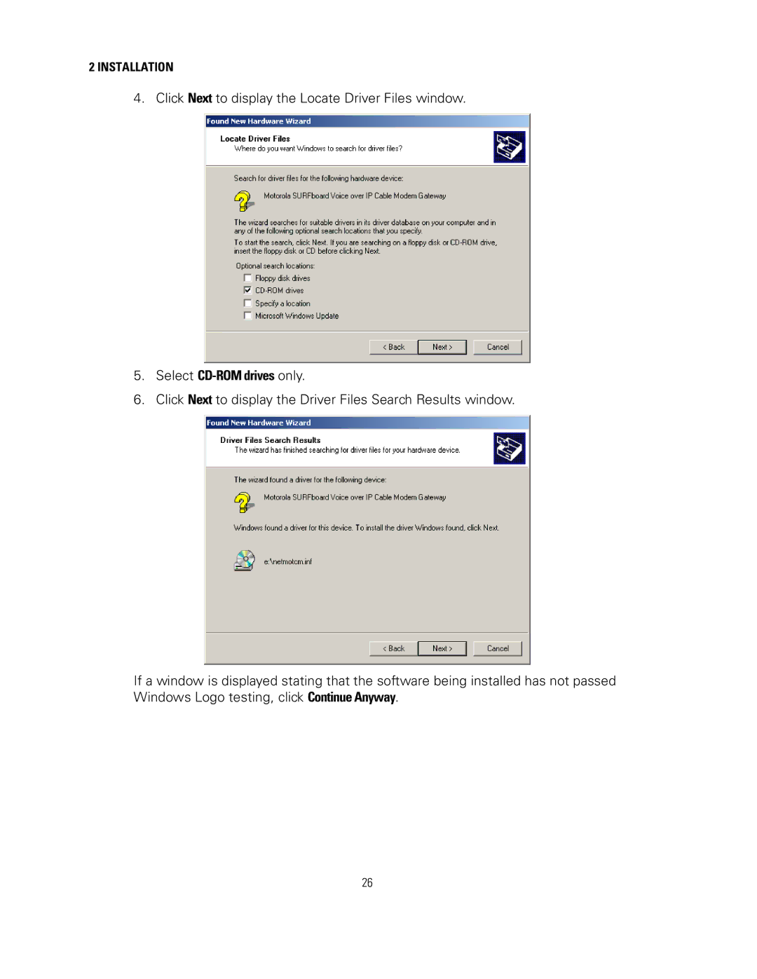 Motorola SVG2500 manual Select CD-ROM drives only 