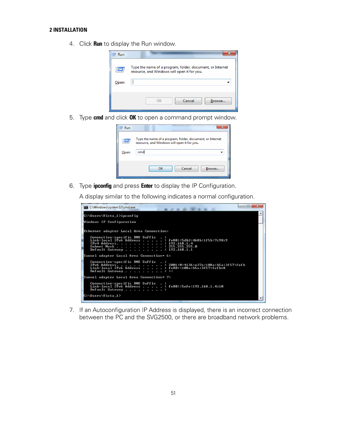 Motorola SVG2500 manual Installation 