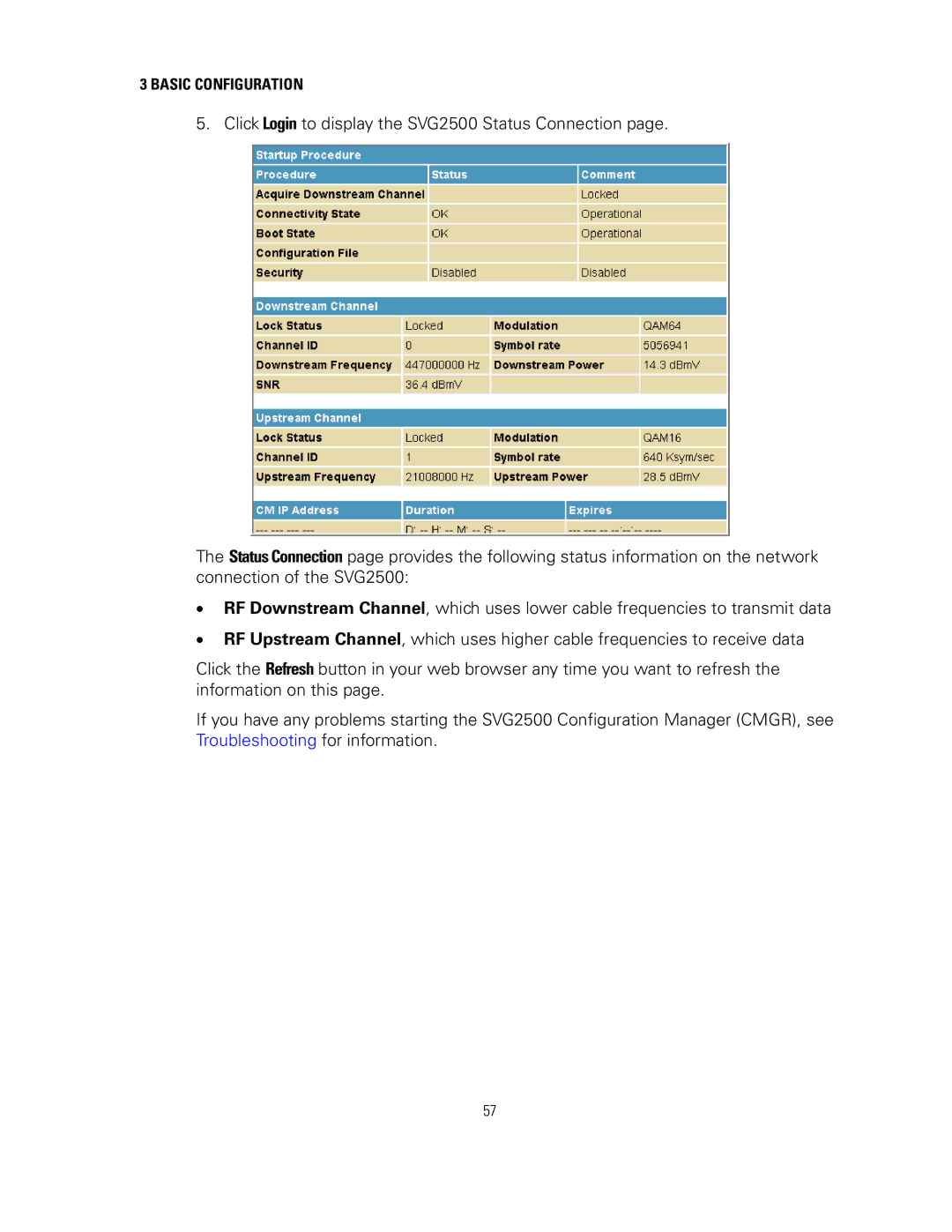 Motorola SVG2500 manual Basic Configuration 