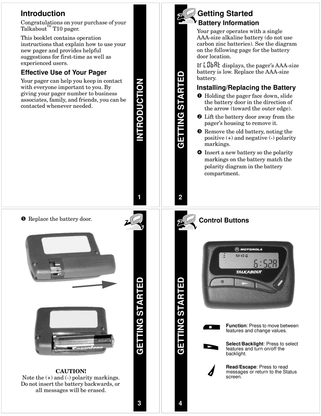 Motorola T10 manual Introduction, Getting Started 