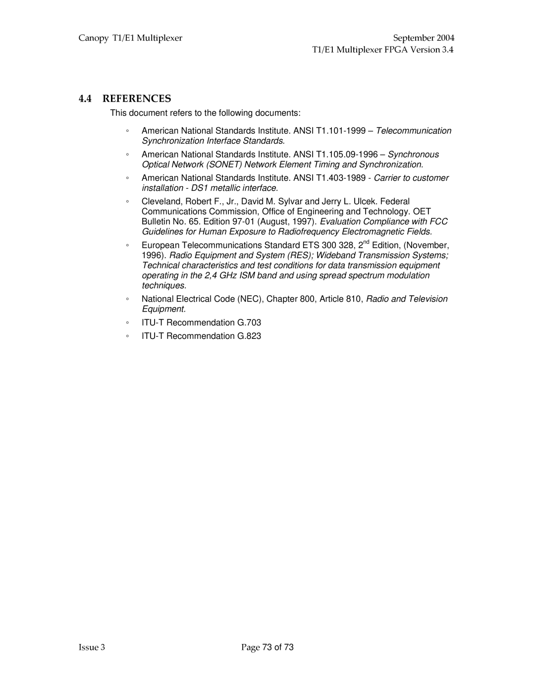 Motorola T1/E1 manual References 