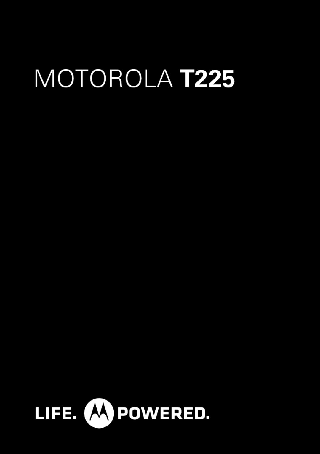 Motorola manual Motorola T225 