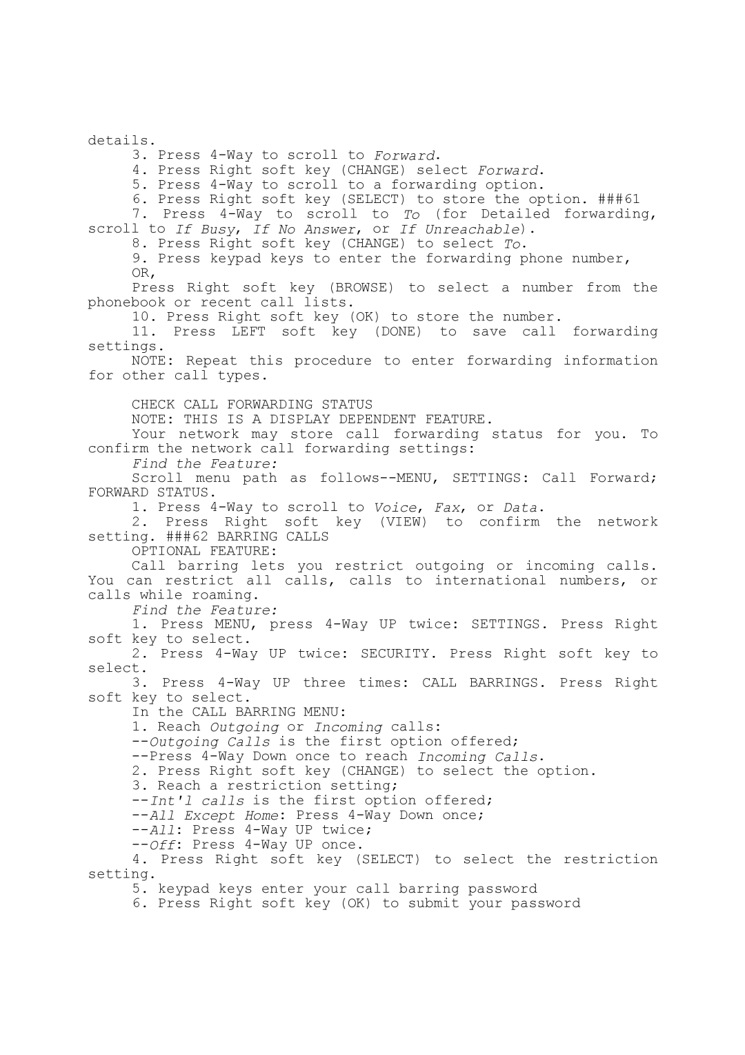 Motorola T280i manual Check Call Forwarding Status, Forward Status 