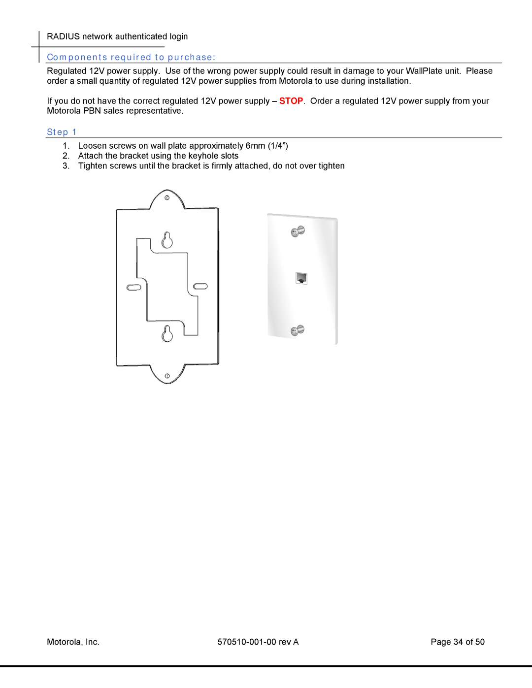 Motorola T3 Power Broadband manual Components required to purchase, Step 