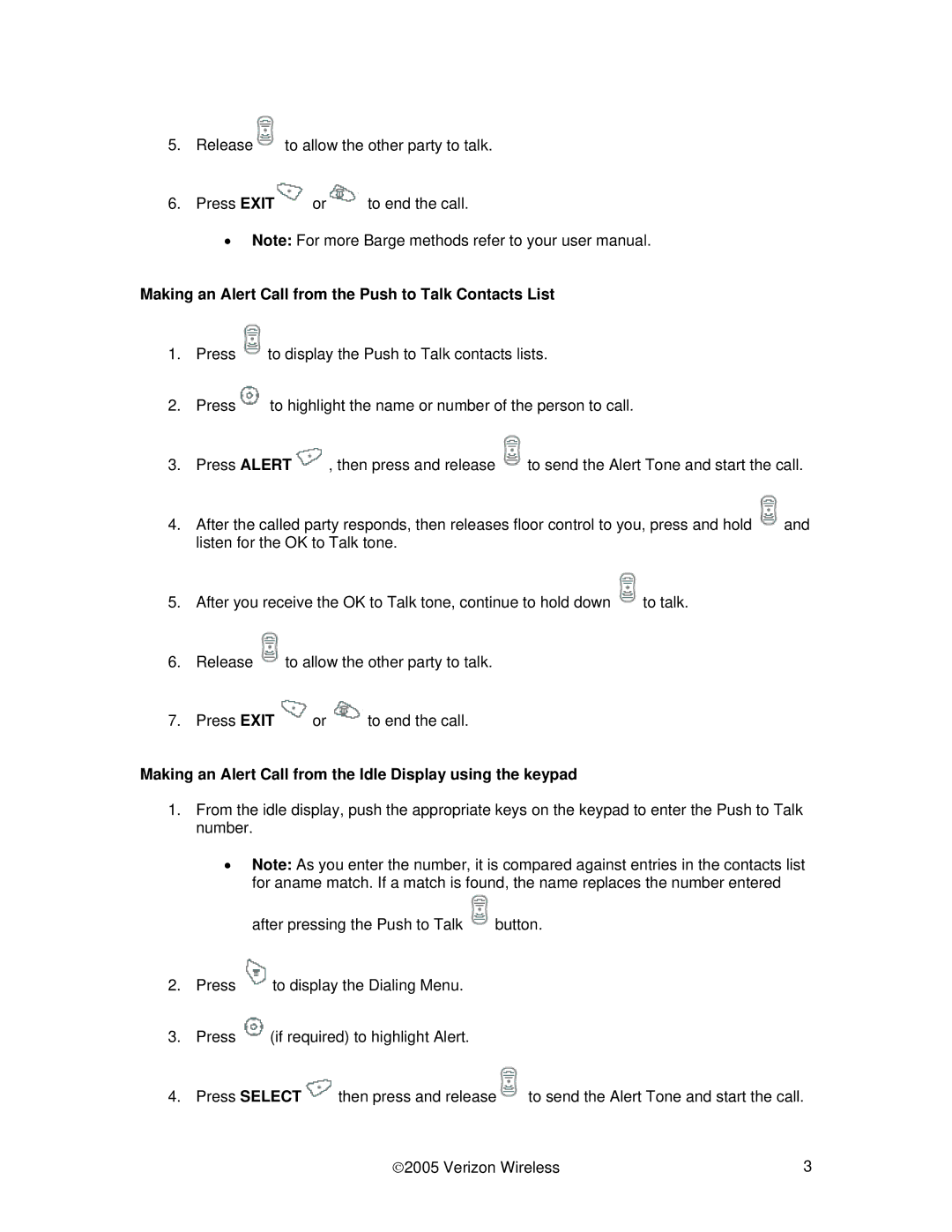 Motorola T300 manual Making an Alert Call from the Push to Talk Contacts List 