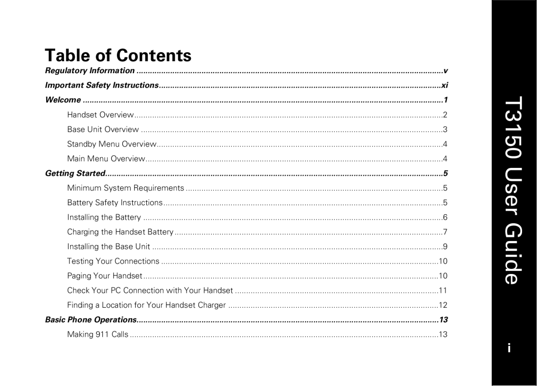 Motorola manual T3150 User Guide 