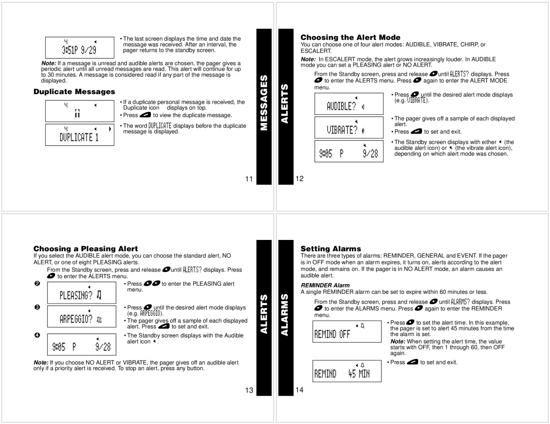 Motorola T340 manual Duplicate, Arpeggio? T, Remind 