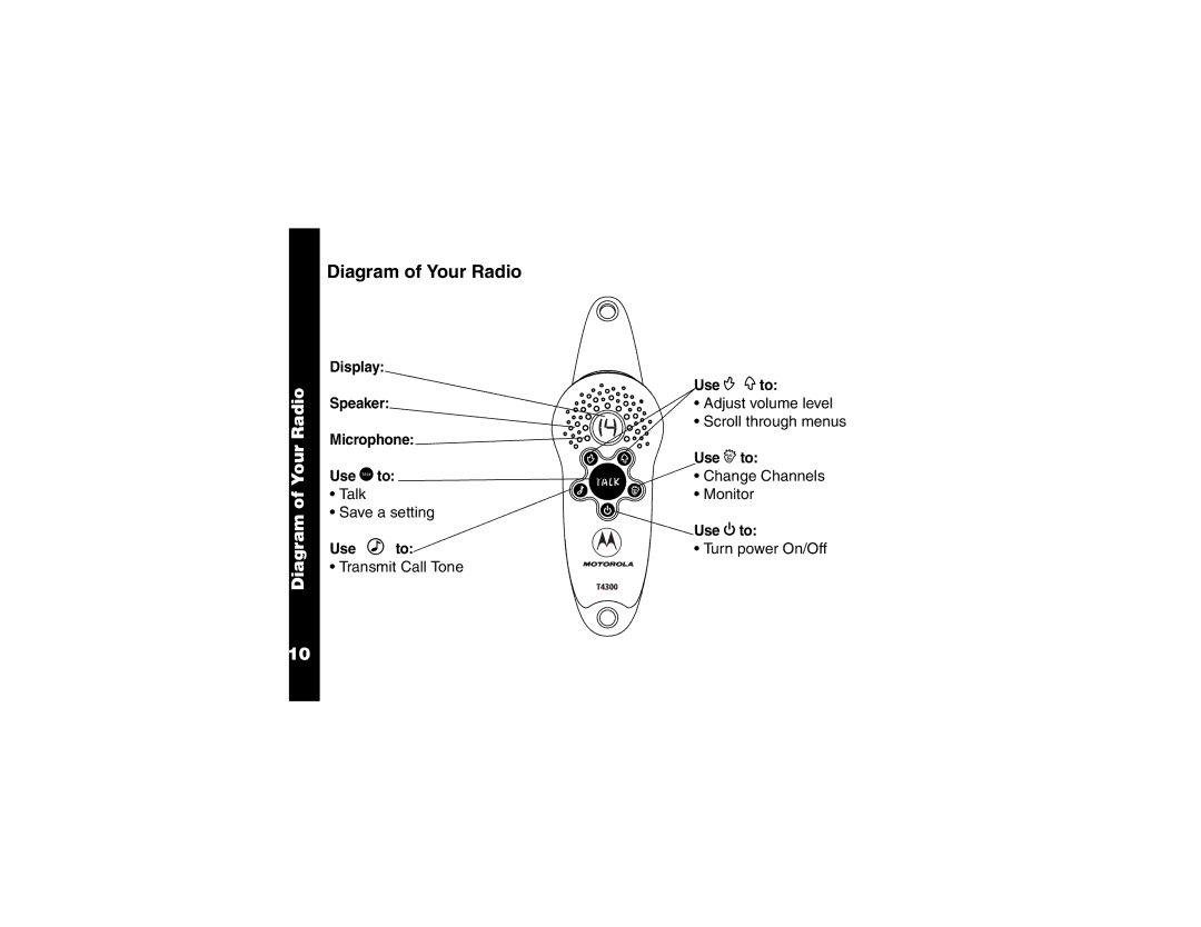 Motorola T4300 manual Diagram of Your Radio 