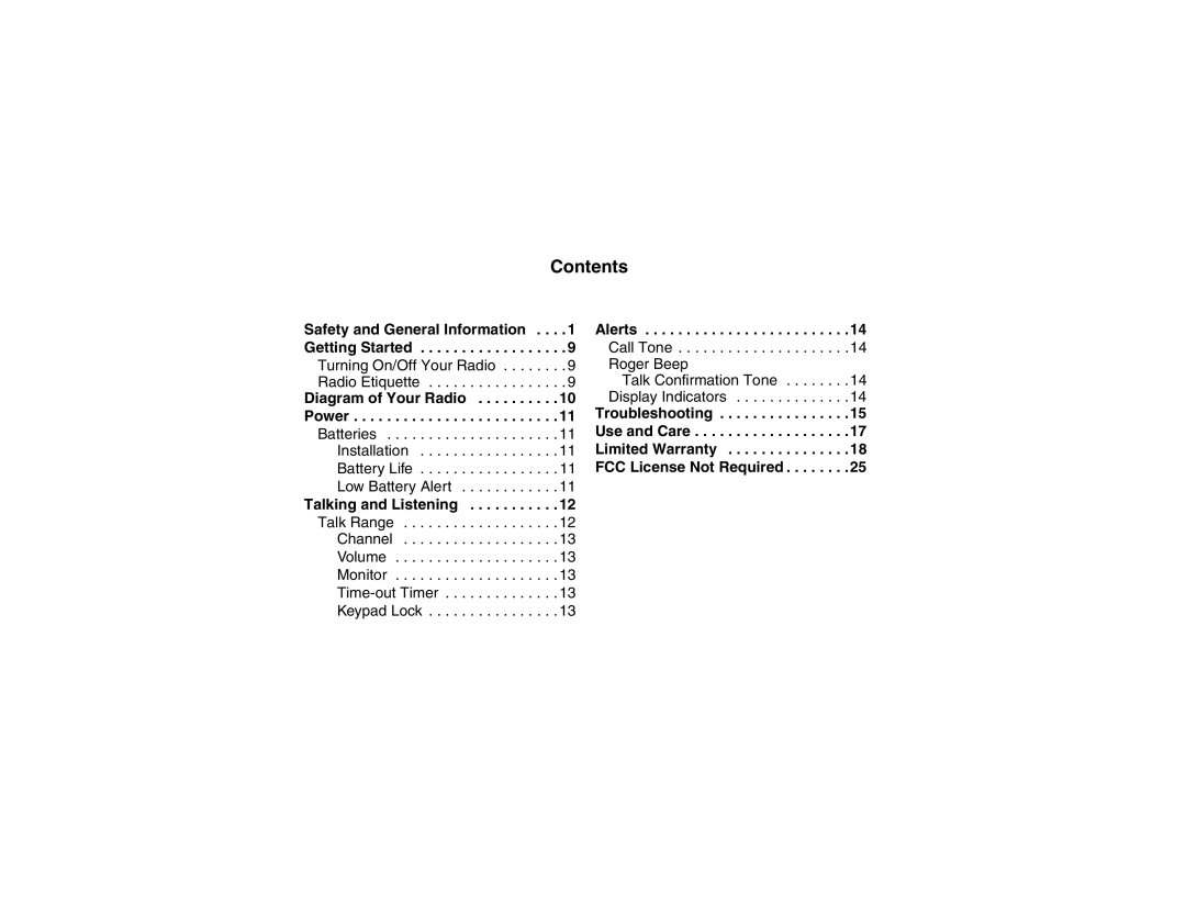 Motorola T4300 manual Contents 