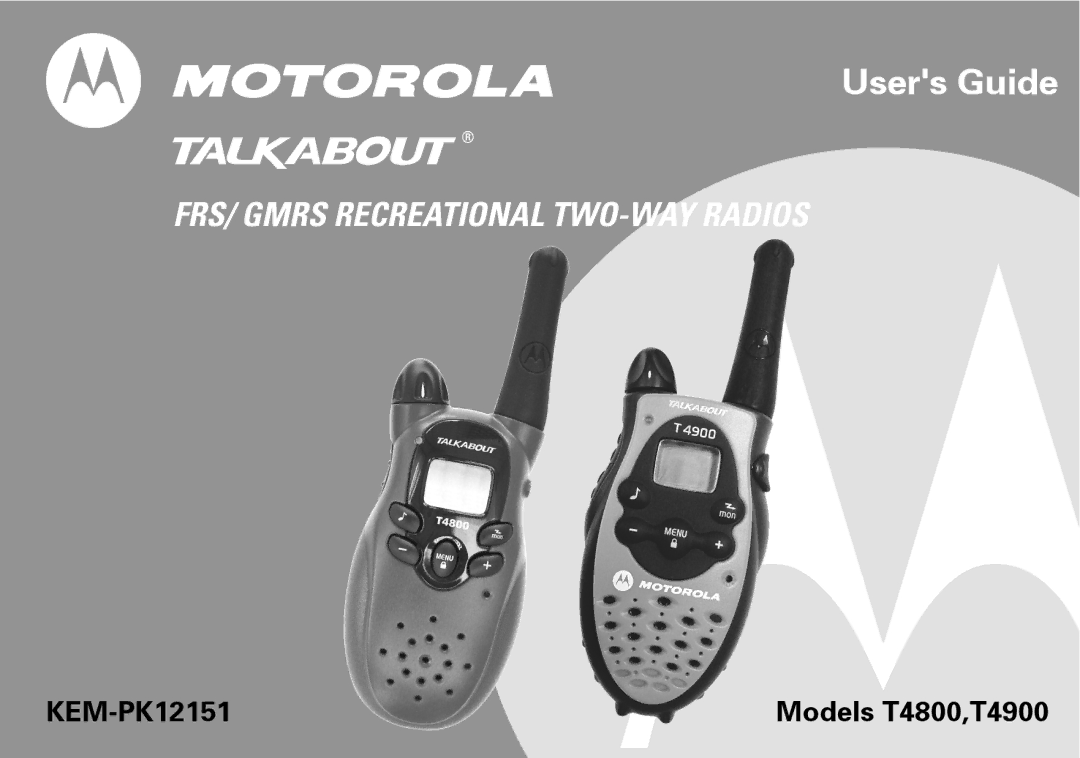 Motorola T4900, T4800 manual 