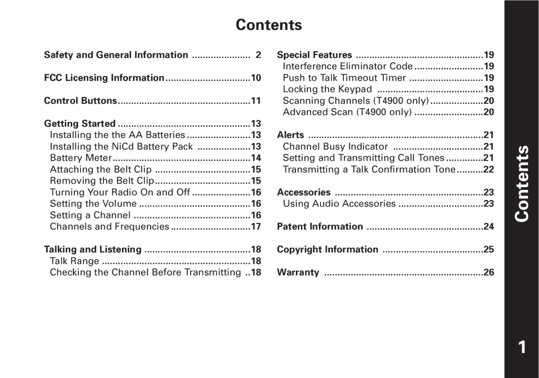 Motorola T4800, T4900 manual Contents 