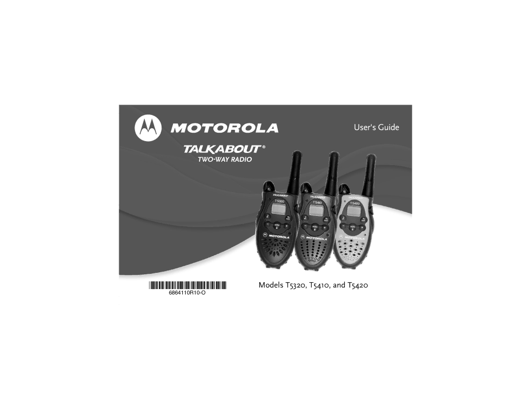 Motorola T5410, T5320ABUR, T5420 manual @6864110R10@ 