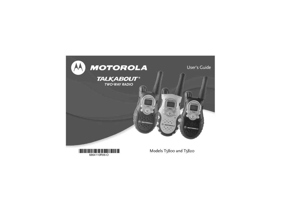 Motorola T5820, T5800 manual @6864110R06@ 