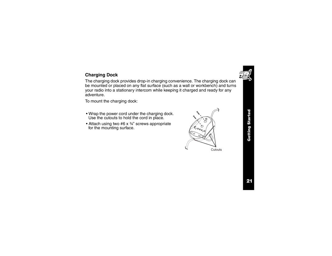 Motorola and T6220, T6200 manual Charging Dock 