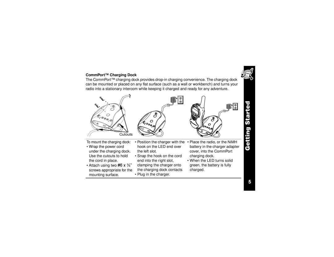 Motorola T6310, T6320, T6300 manual CommPort Charging Dock 