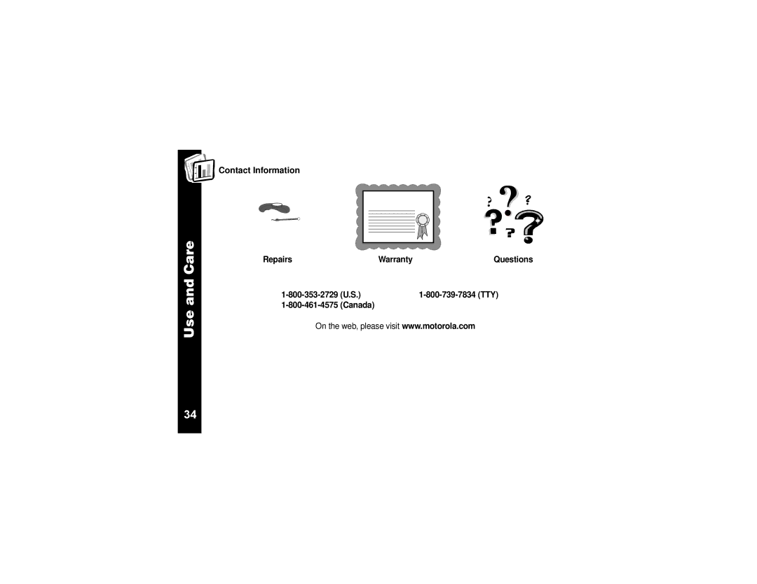 Motorola T6300, T6320, T6310 manual Contact Information, Canada 