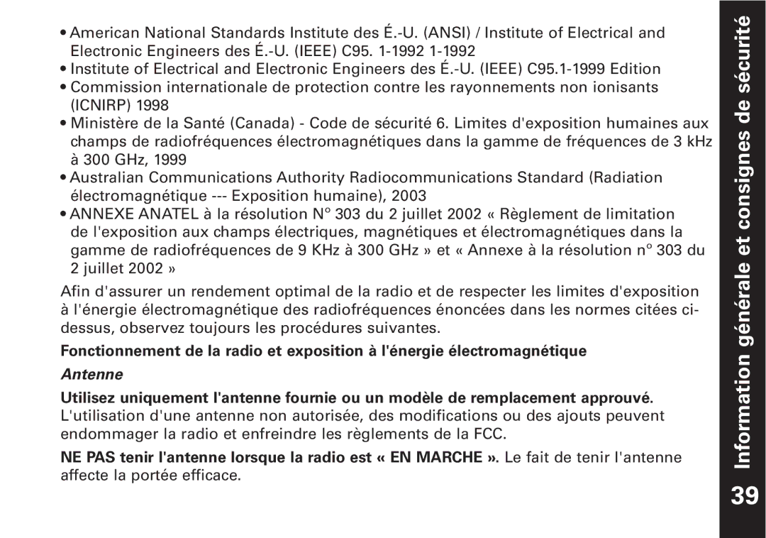 Motorola T6500 manual Antenne 