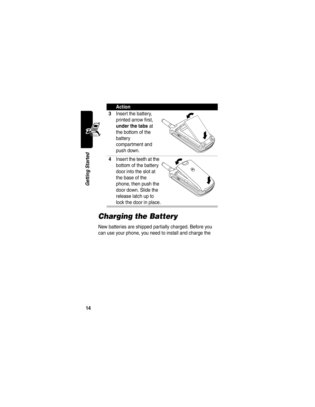 Motorola T720, T730 manual Charging the Battery 