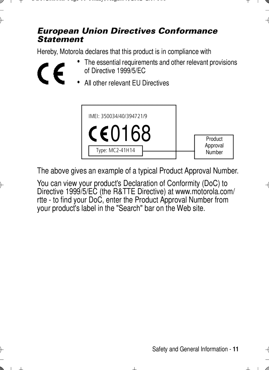 Motorola T720 manual 0168 