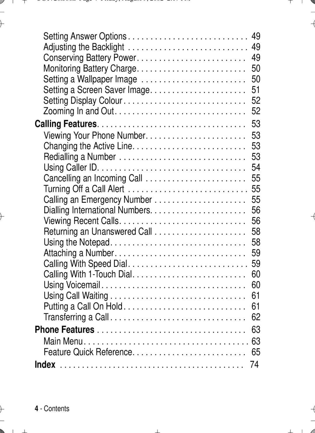 Motorola T720 manual Putting a Call On Hold Transferring a Call, Feature Quick Reference 