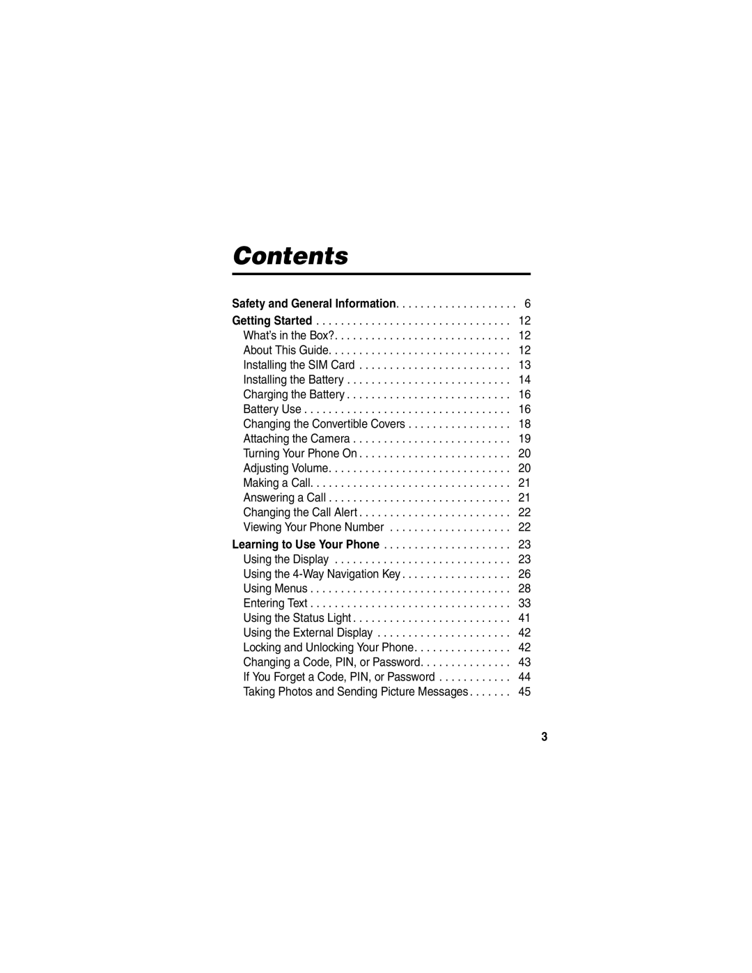 Motorola T722i manual Contents 