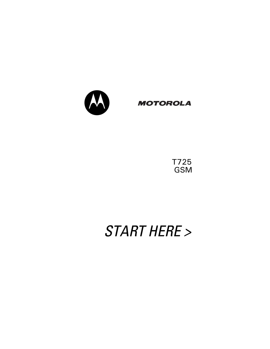 Motorola T725 manual Starthere 