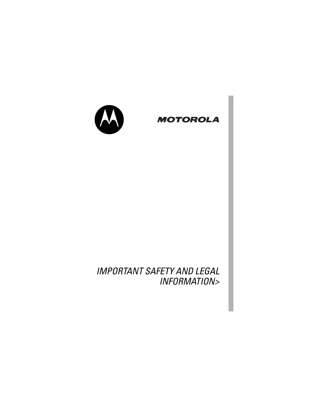 Motorola T725 manual Important Safety and Legal Information 