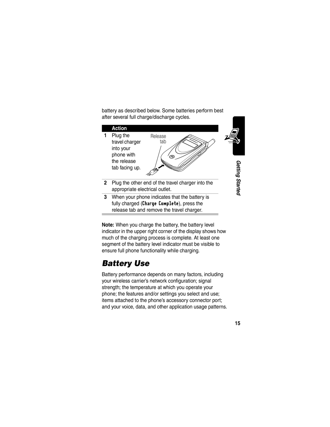 Motorola T731 manual Battery Use, Plug 