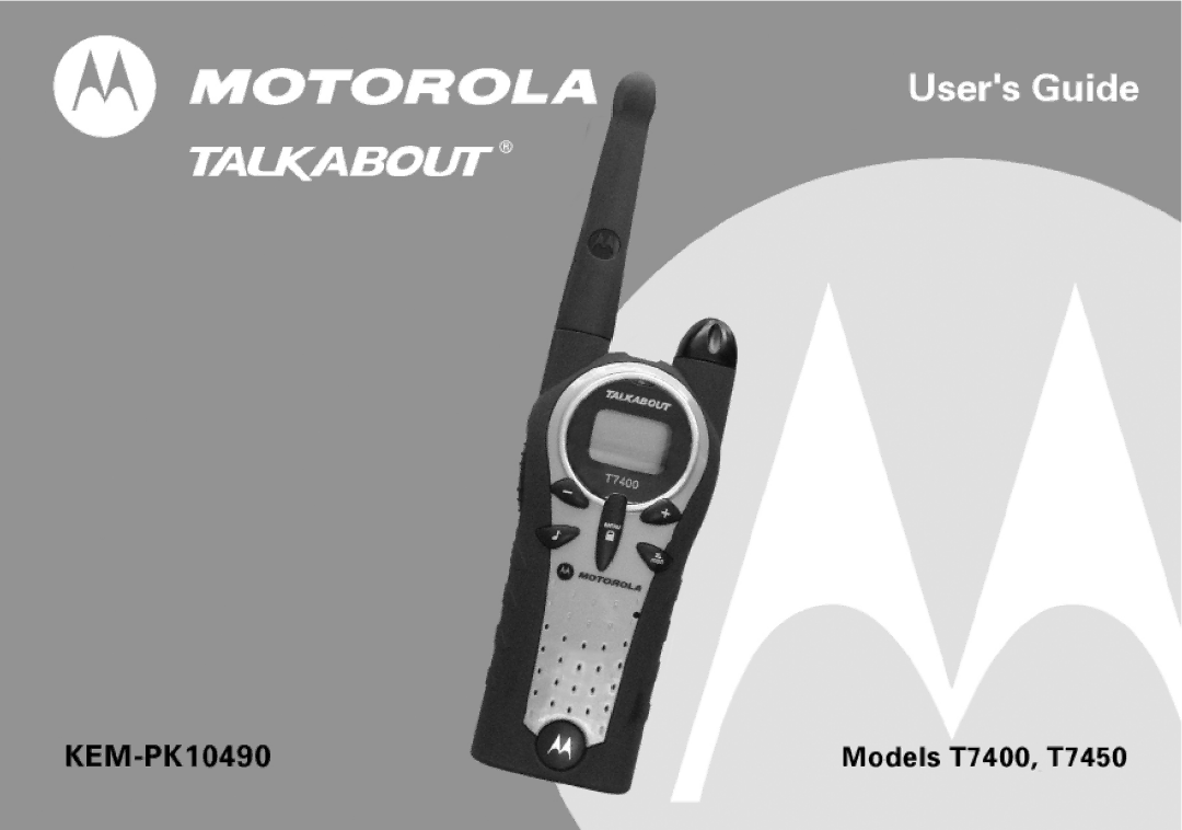 Motorola T7400, T7450 manual 
