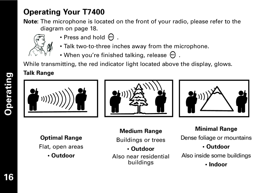 Motorola T7450 manual Operating Your T7400 