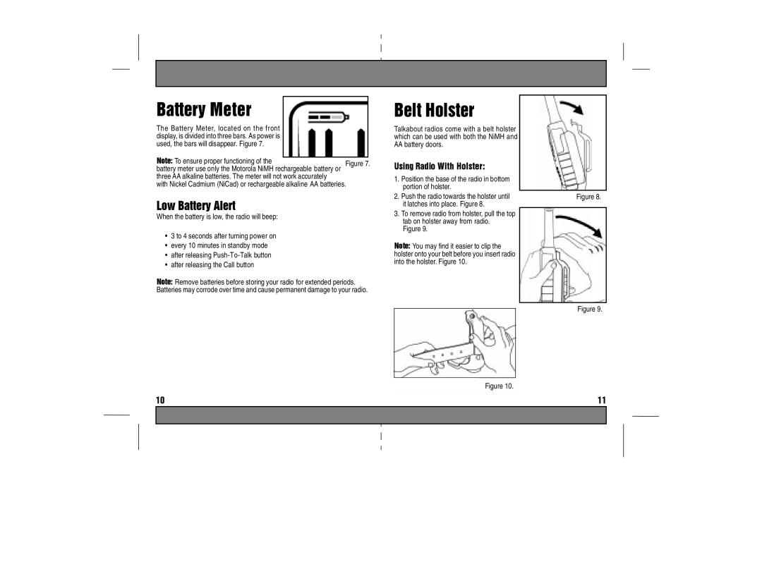 Motorola T289, TA280 manual BeltHolster, To ensure proper functioning 