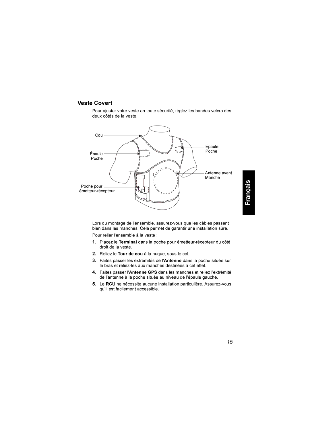 Motorola TCR1000 manual Veste Covert 