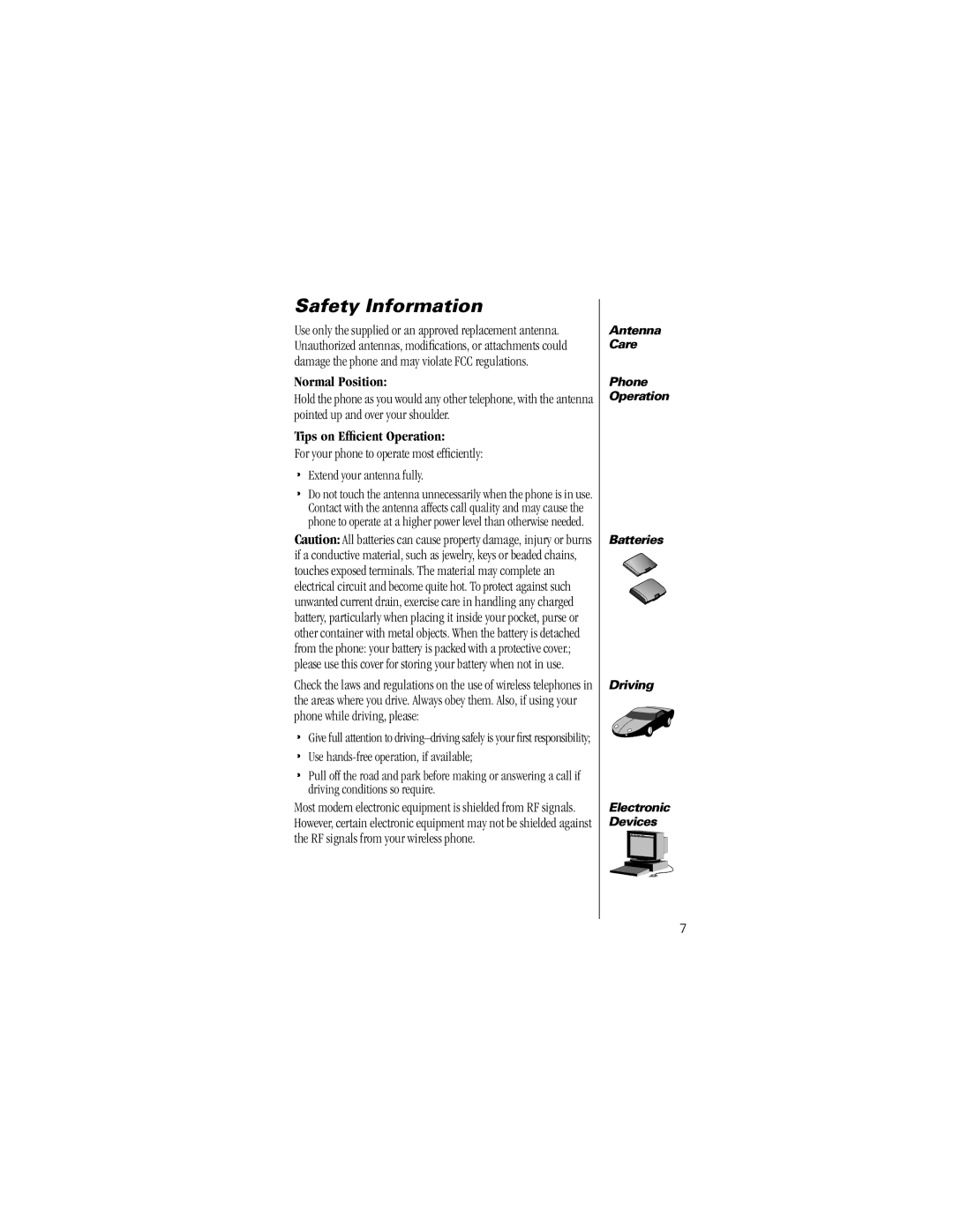 Motorola Timeport Phone specifications Normal Position 