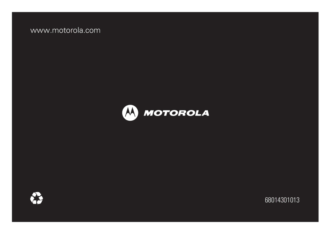 Motorola TK30 manual 68014301013 