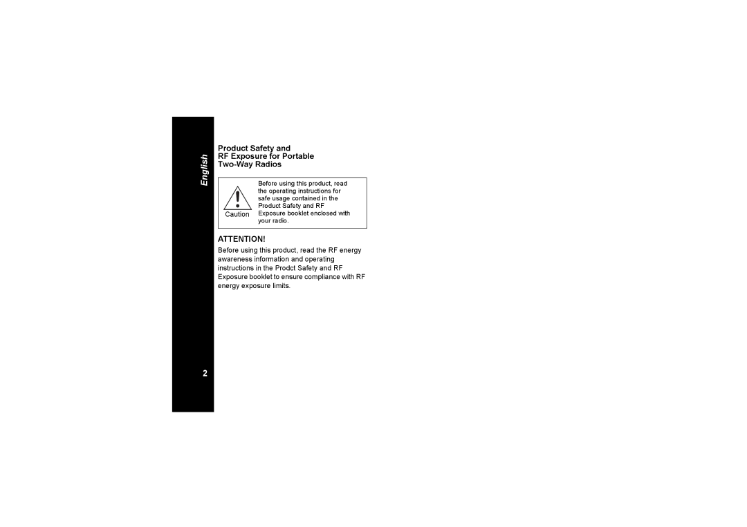 Motorola TLKR T4 owner manual Product Safety RF Exposure for Portable Two-Way Radios 