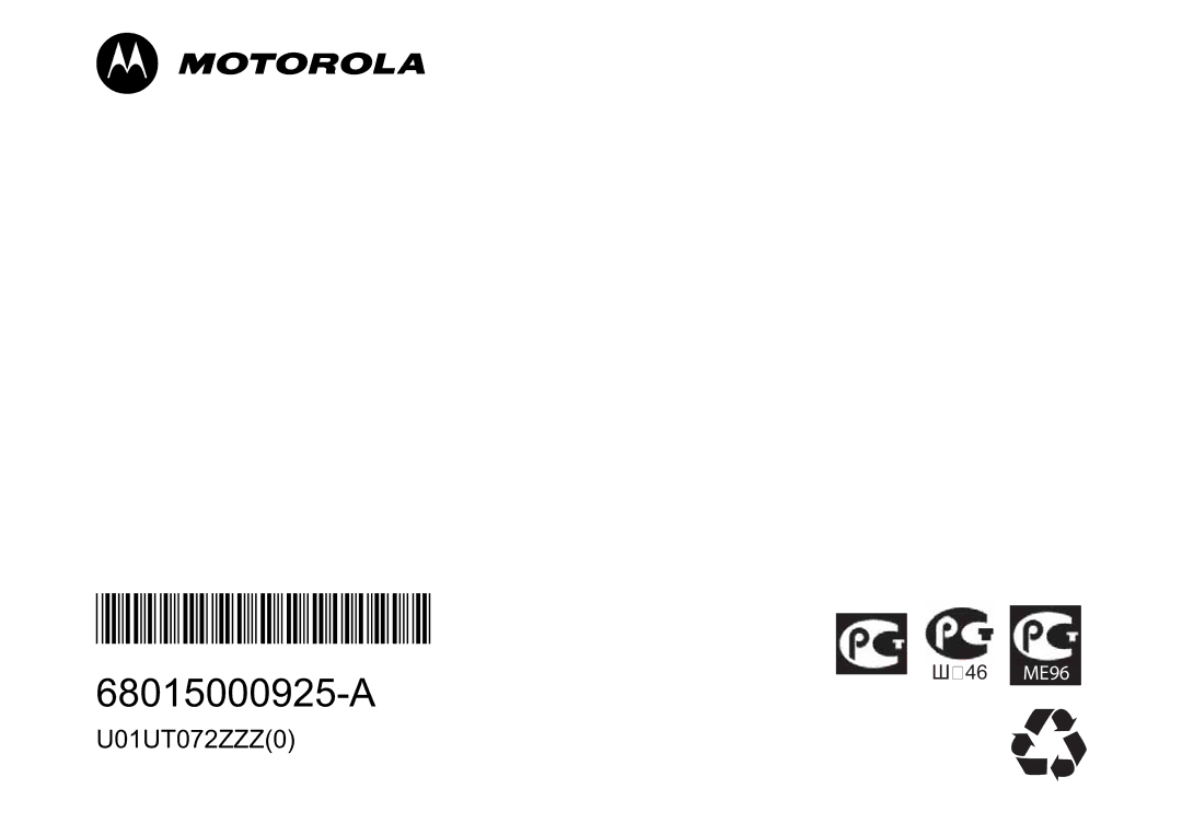 Motorola TLKR T60 owner manual 68015000925 